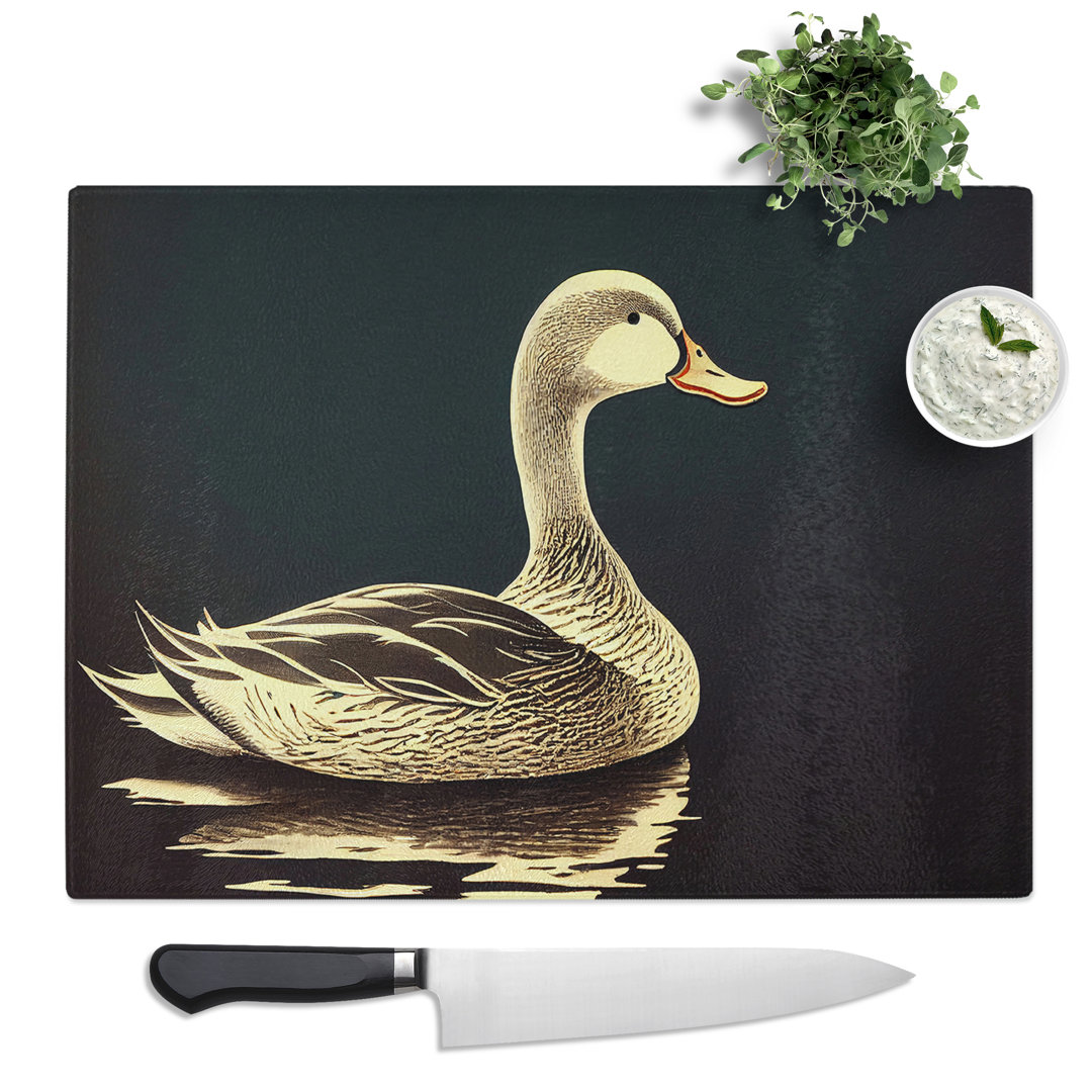 Awesome Duck  Glass Chopping Board