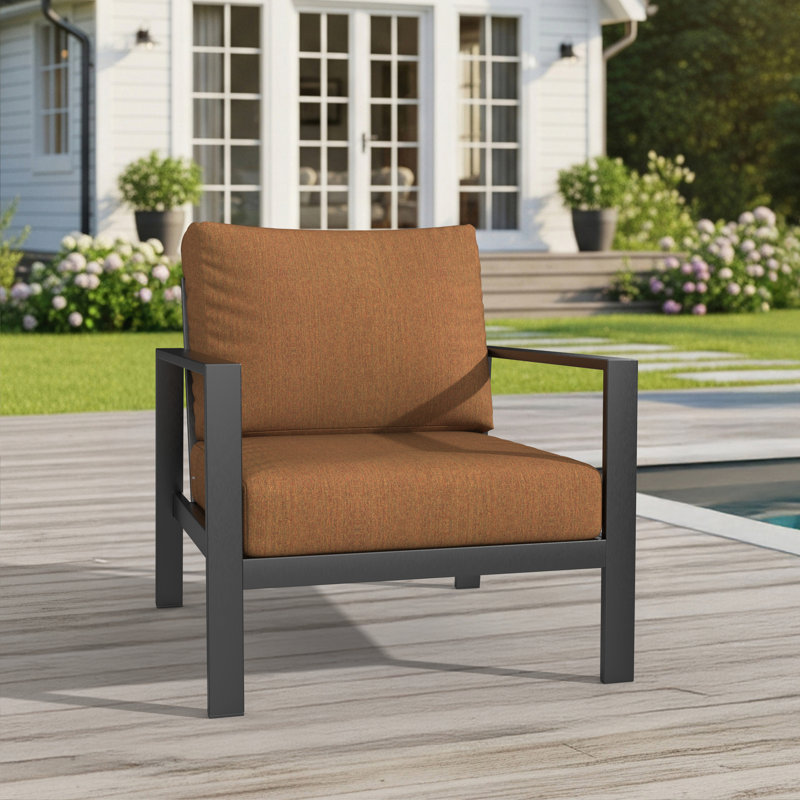 Amala Sunbrella® Outdoor Deep Seating Cushion, 25" W x 25.5" D, Sunbrella® Canvas Teak