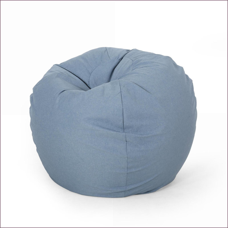 Fauteuil à billes Chisal pour adulte rempli de mousse à 3 pieds | Bleu sarcelle | Rond