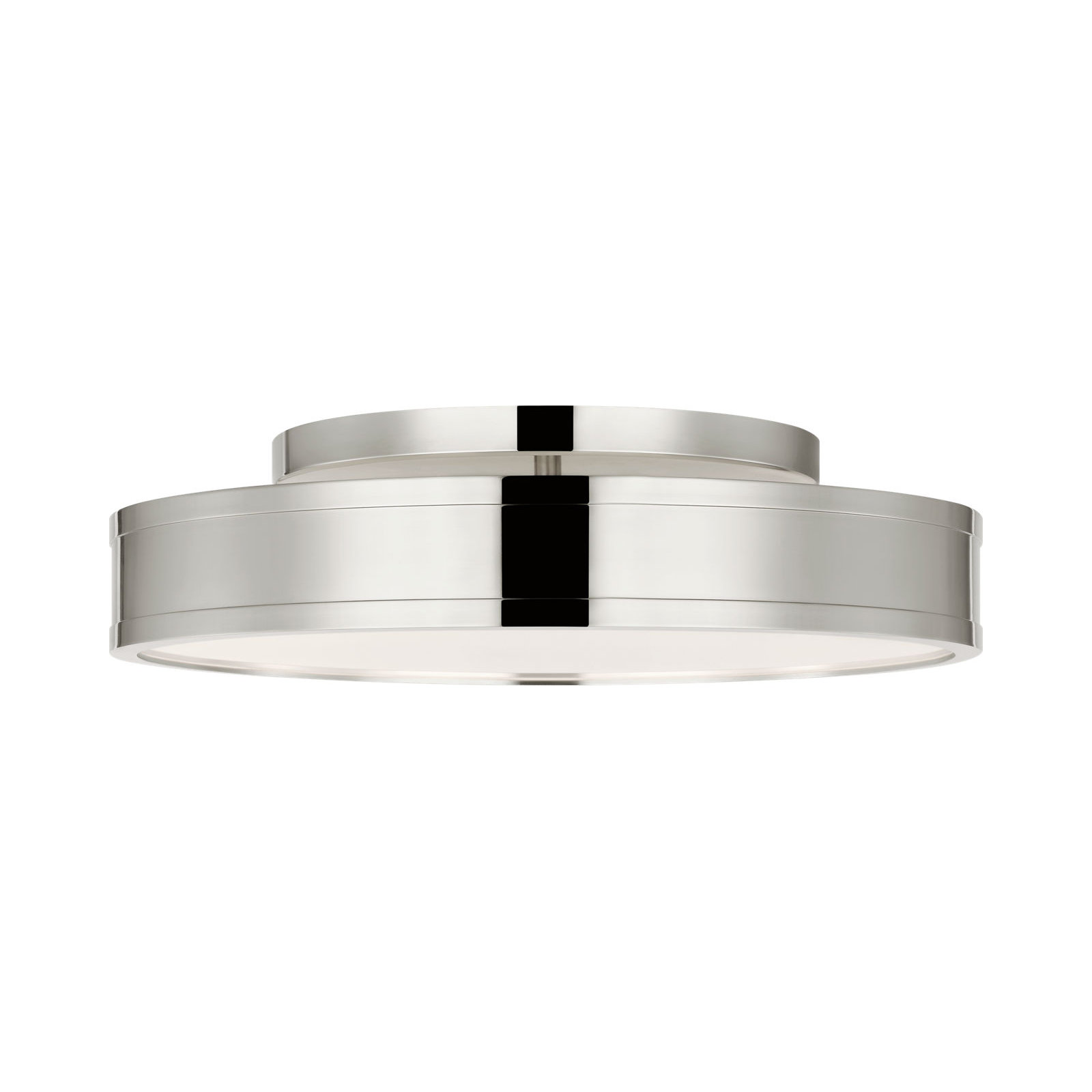 Radcliff Round Semi Flush, Polished Nickel, 4" H x 16" W x 16" D