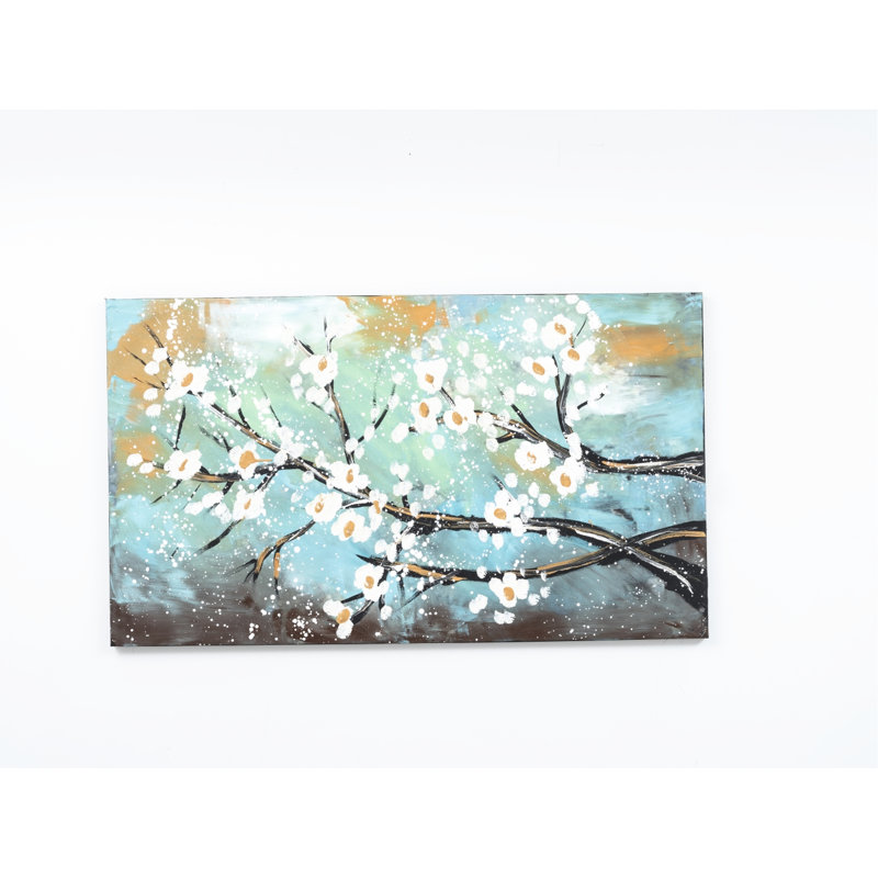 47 po x 27 po, toile décorative à la lime, paysages sereins pour le charme du printemps, scènes peintes à la main