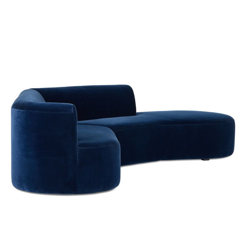 Canapé modulaire 2 pièces avec méridienne RAF Kipton Kipton, Orienté à droite, Mélange de coton de minuit de Surrey