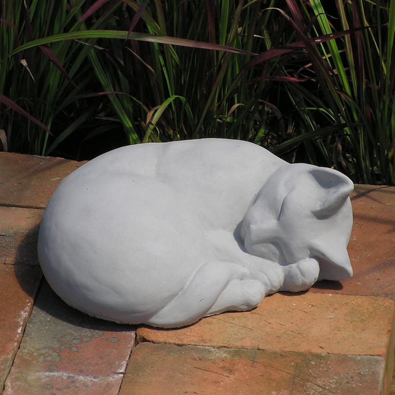 Classic Sleeping Cat Statue, Terra Cotta