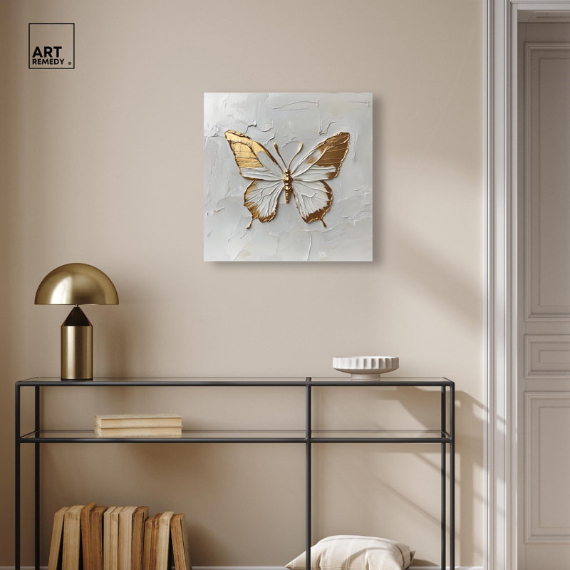 Simple toile dorée par Art Remedy, H 20 po x l 20 po, Toile tendue, Toile tendue