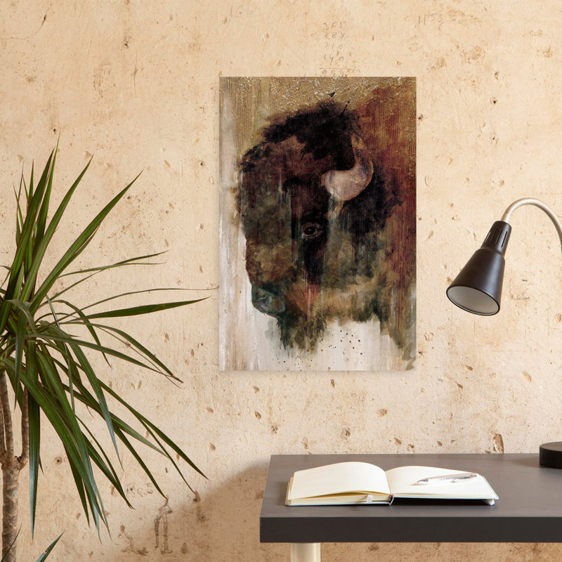 Illusion d'art abstrait contemporain Buffalo, H 24 po x l 16 po