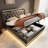 Queen Size Upholstered Bed, 360 Surround LED Function, Buttons/Apps/Remote Control, Hydraulic Storage Bed With USB Type-C Charging-875288505