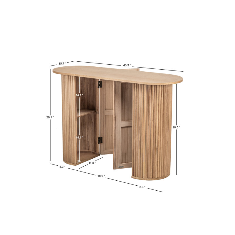 Console en bois naturel Friese, Brun