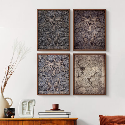 Vintage Abstract Print CLXXX  Framed Print - Set of 4