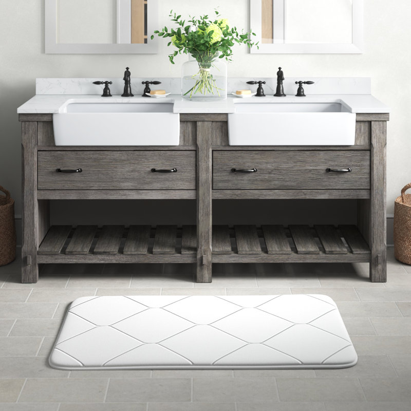Ensemble de meuble-lavabo double 72 po Villareal, Gris classique