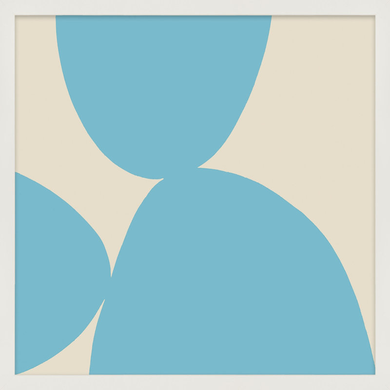 Blue Ink 1 Painting by Lee Lessem, 16" H x 16" W x 1.25" D, White Framed