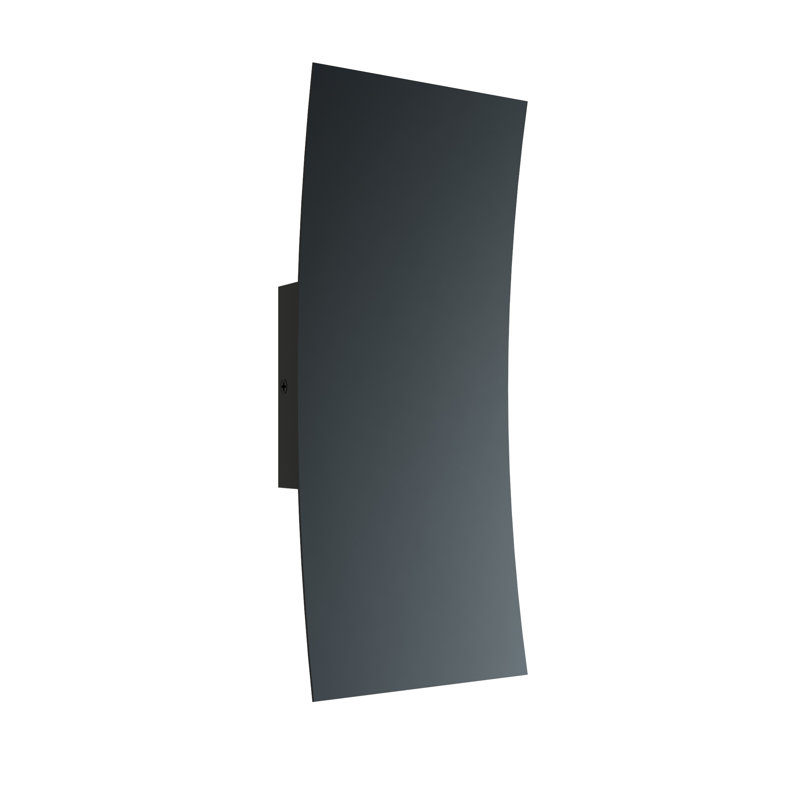 Elnaz Aluminum LED Wall Light, 12, 12" H x 5" W x 2.25" D, Black
