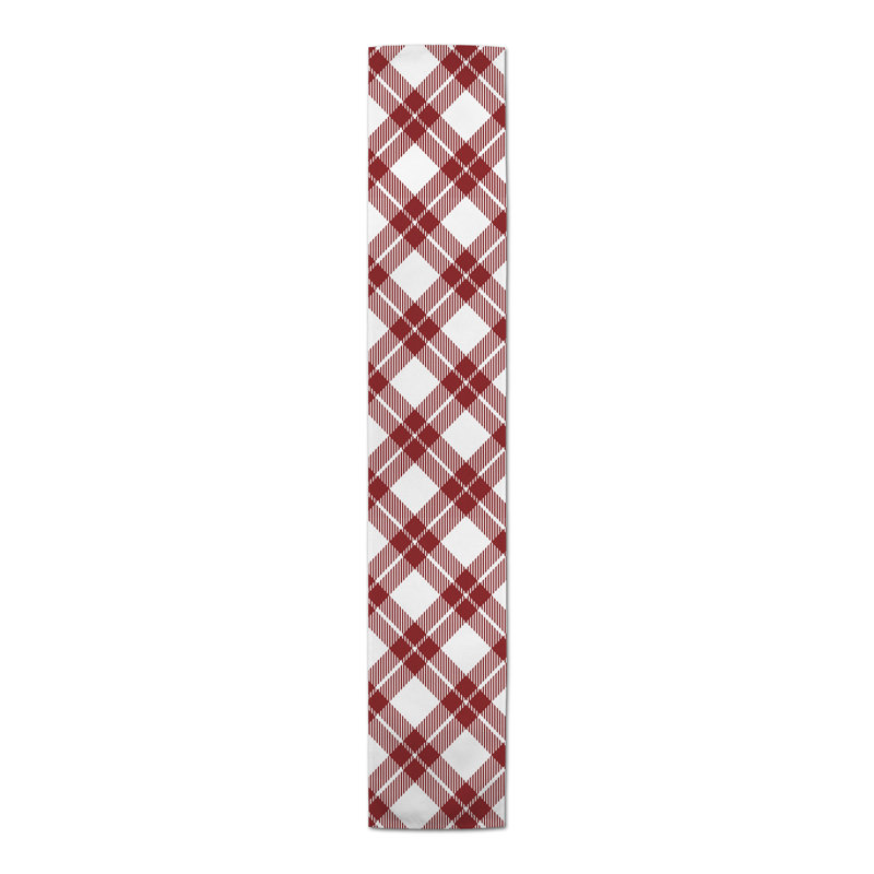 Addlyn Plaid Table Runner, 72" x 16", Red