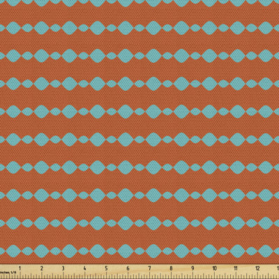 Elva Horizontal Ogee Pattern Funky Colours Fabric