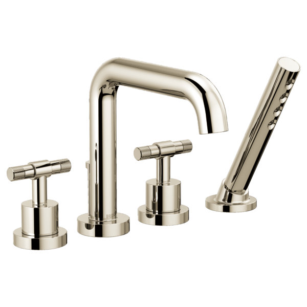 Litze® Roman Tub Faucet, Polished Nickel, T-Lever