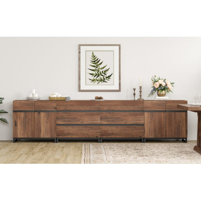 Aadam 4-In-1 Multifunctional Sideboard Buffet with Adjustable Shelves and 6 Drawers by Latitude Run