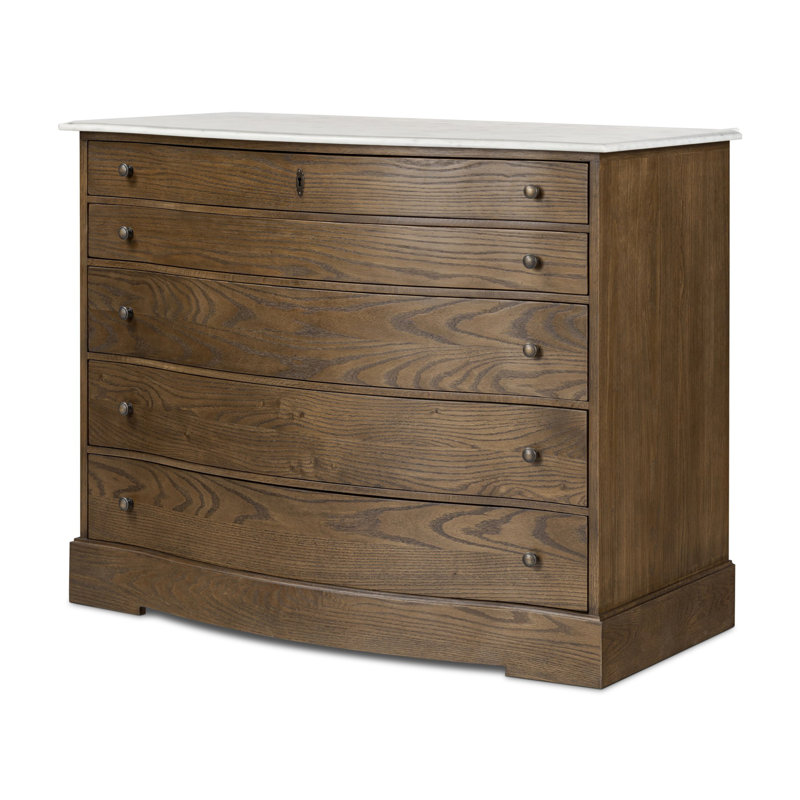 Lena 5 - Drawer Solid Wood Dresser