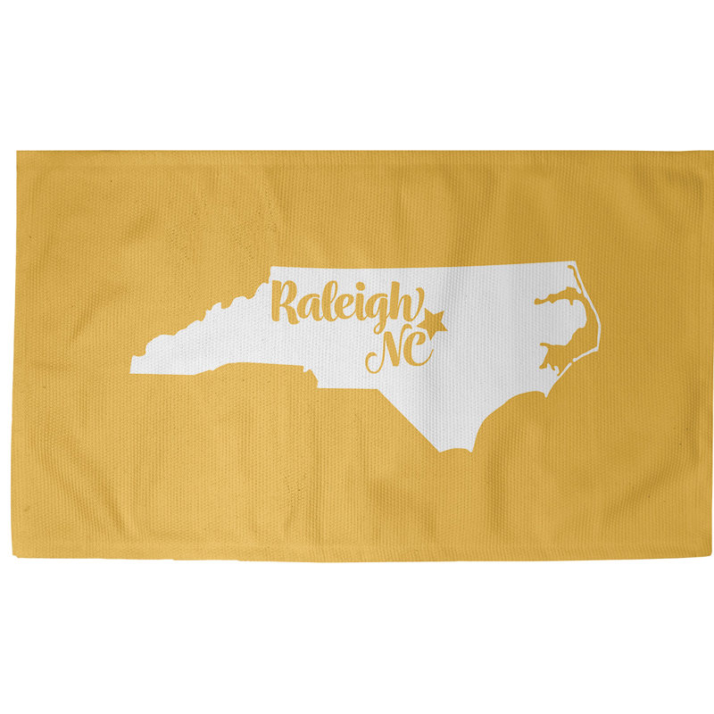 Tapis jaune caroline du nord raleigh, Rectangle 3 pi x 5 pi