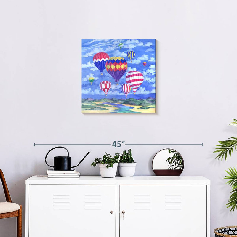 Mehar Balloons Over River, 20" H x 20" W