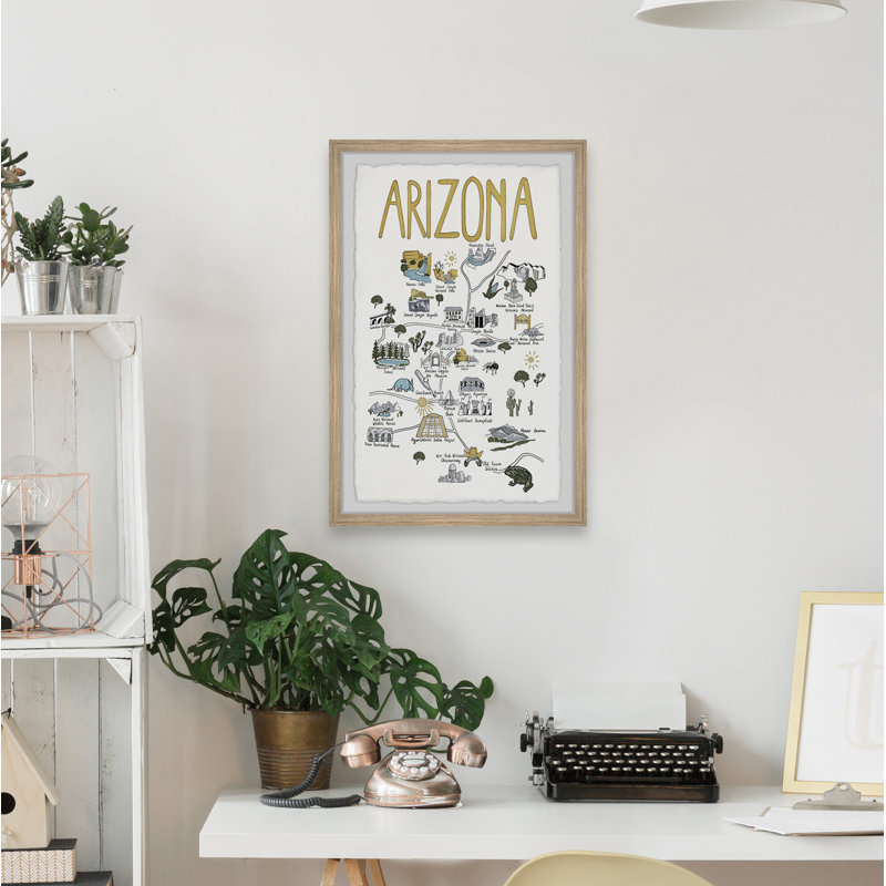 Gold Arizona II par - encadré, impression, H 18 po x l 12 po x P 1,5 po