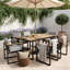 Ensemble repas d'extérieur avec table et chaises, avec coussins imperméables résistants aux rayons UV et trou pour parasol-549239015