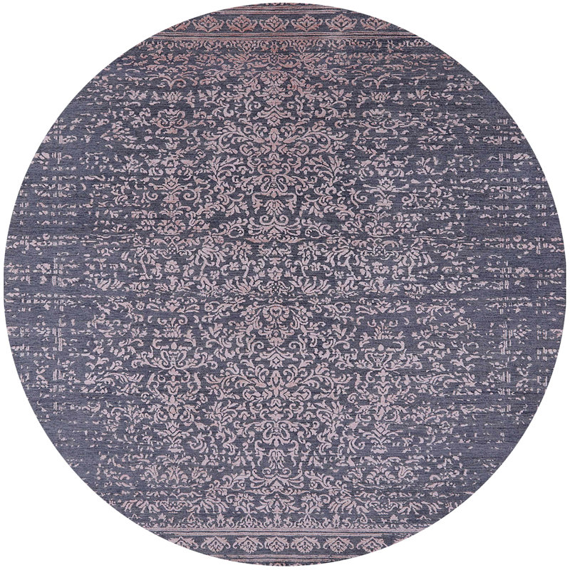 Tapis 10055 Mid-Century moderne lavable à la machine 10055, Rond 8 pi