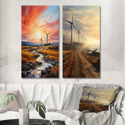 «Wind Turbines Elemental Force», 2 pièces sur toile