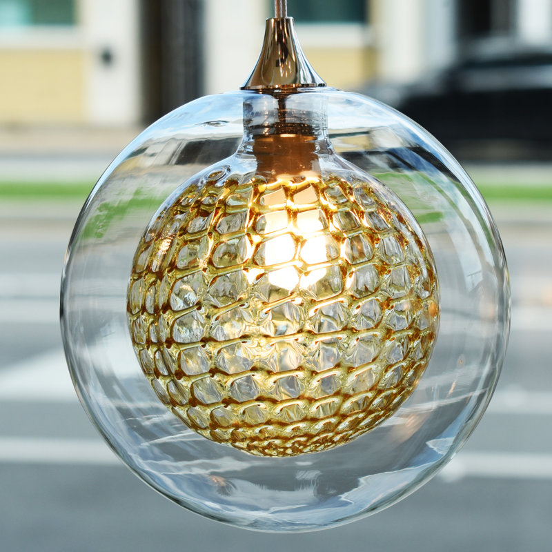 Reflection Breeze 5 Pendant Lights, Satin Nickel, Amber