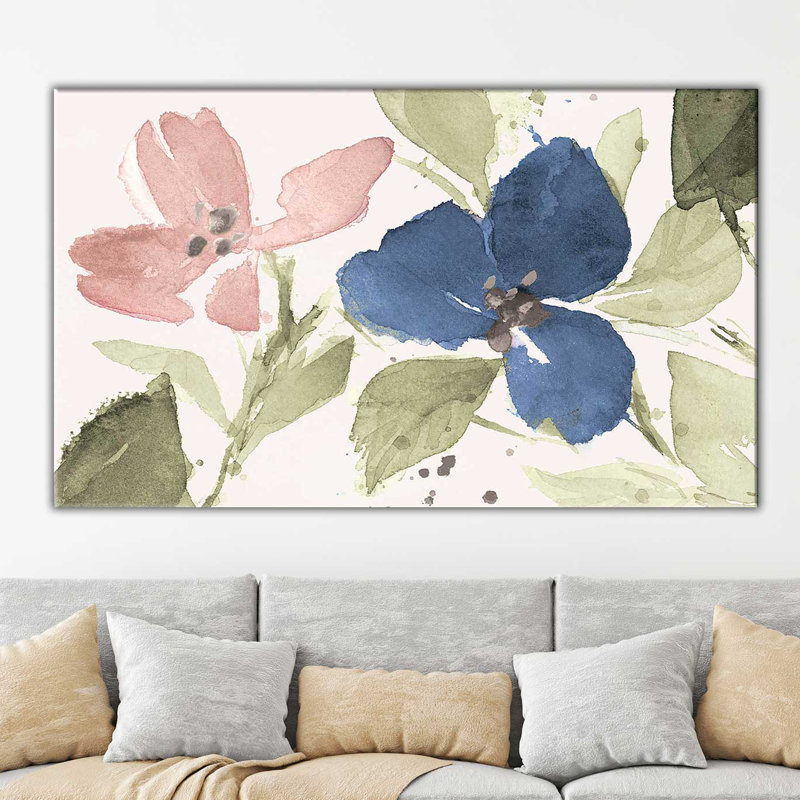 Blooms I - Reproduction d'art sur toile tendue, H 24 po x l 40 po x P 1,5 po