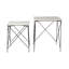  Ensemble moderne de deux tables gigognes en marbre blanc et métal noir
