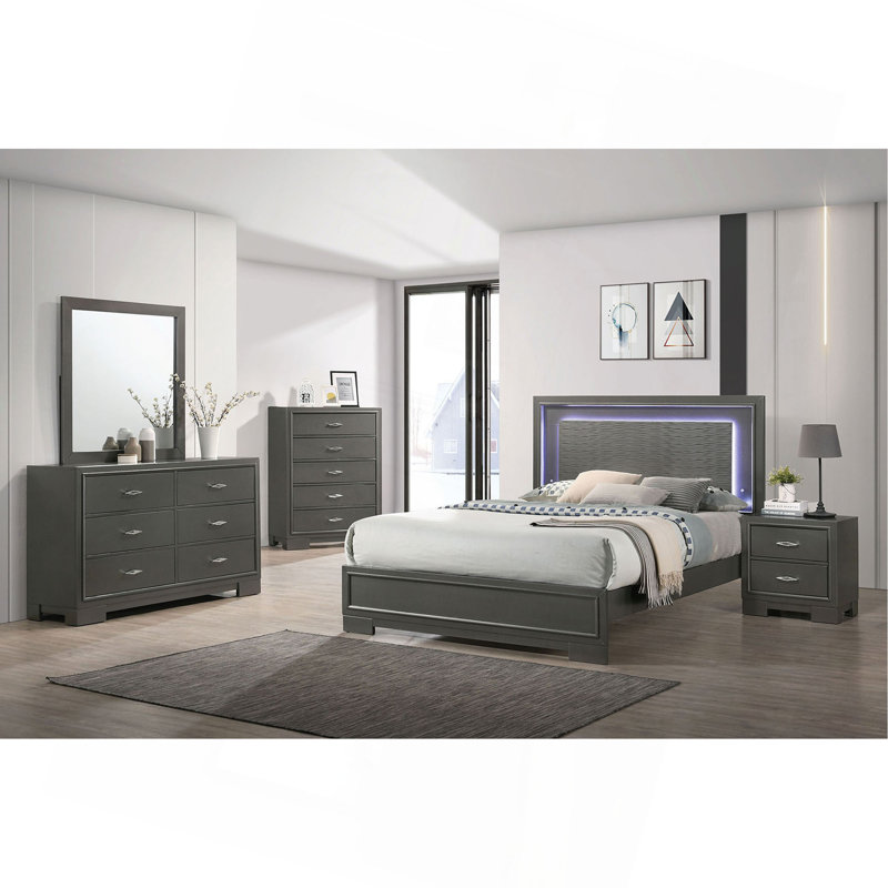 1 pièce Commode 5 tiroirs en acrylique de style contemporain avec pieds en métal
