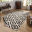 Malta - Indoor & outdoor rug, flat weave, living room, balcony, terrace, geo pattern - black cream-25281469