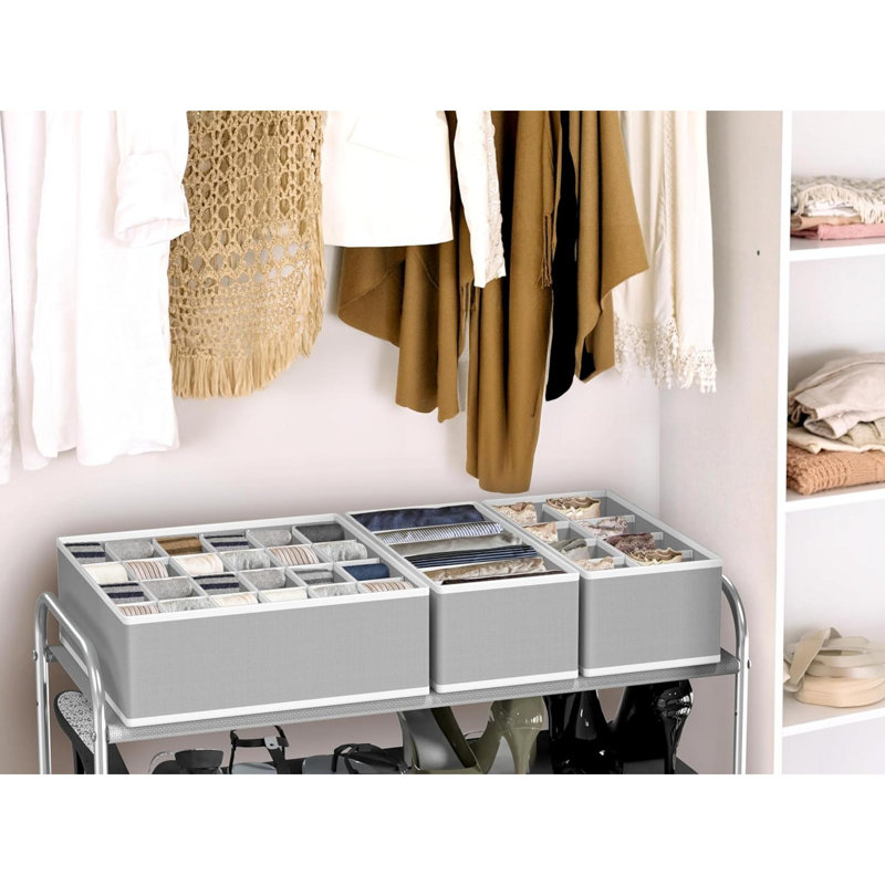 Ensemble de 4 séparateurs de sous-vêtements Closet, Gris