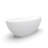 61 Inch Freestanding Soaking Tub, Solid Surface, Matte Finish, Oval Shape, For Bathroom Decoration, Center Drain, Contemporary Luxury, One - Piece, Ergonomic Design Surface Bathtub, Modern Use,
