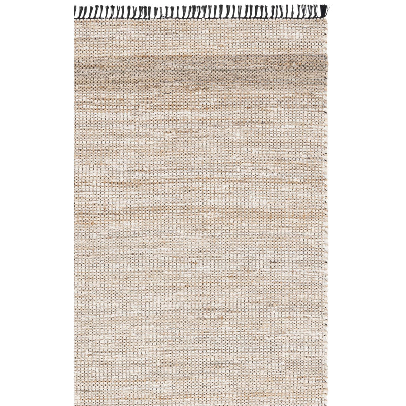 Cape Cod 153 Hand Woven Denim/Jute/Cotton Rug in Ivory/Beige, Square 6'