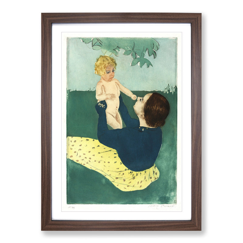 Under the Horse Chestnut Tree by Mary Cassatt - Picture Frame Painting, 48cm H x 36cm W x 2cm D, Walnut Framed
