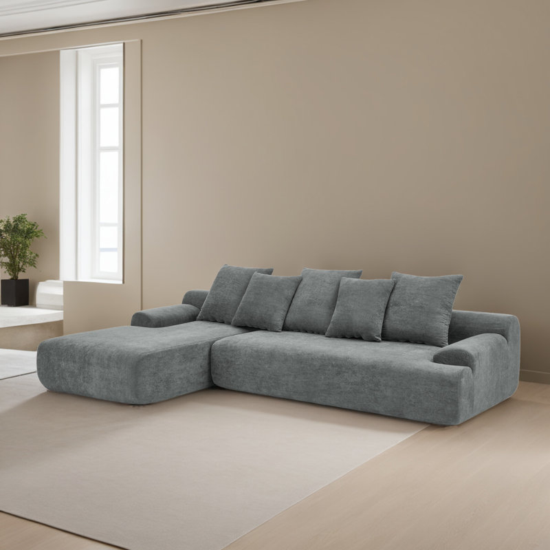 Canapé-lit modulaire 2 pièces pour salon, Velours gris velours