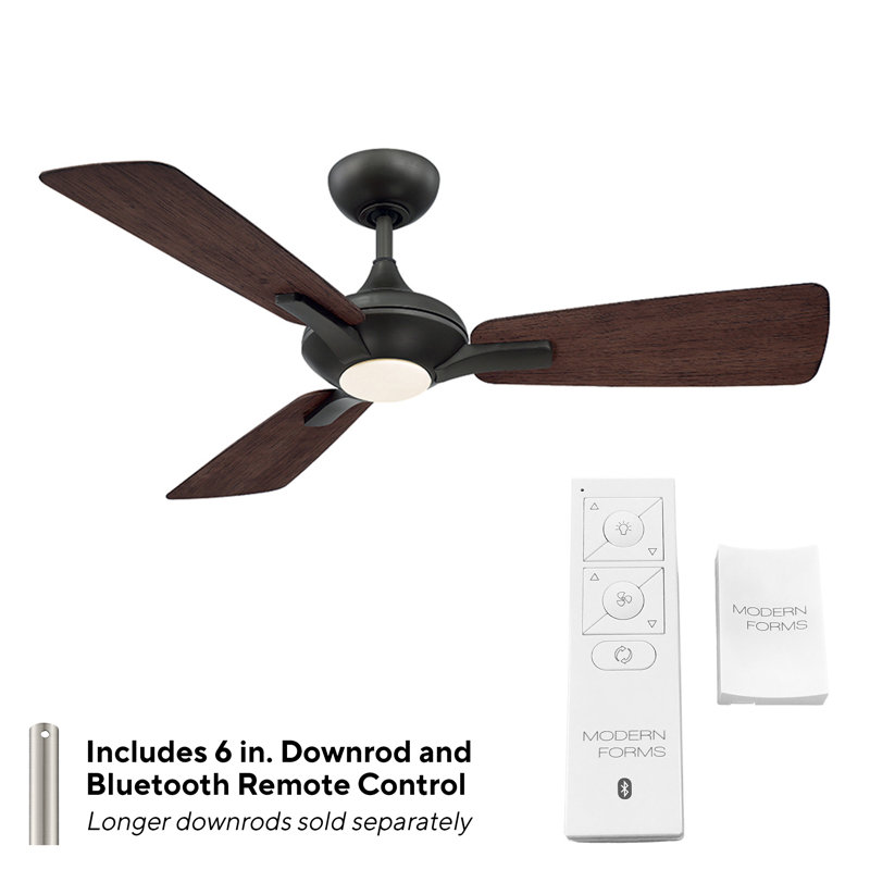 Mykonos 52'' Bronze and Dark Walnut Smart Ceiling Fan with LED Light