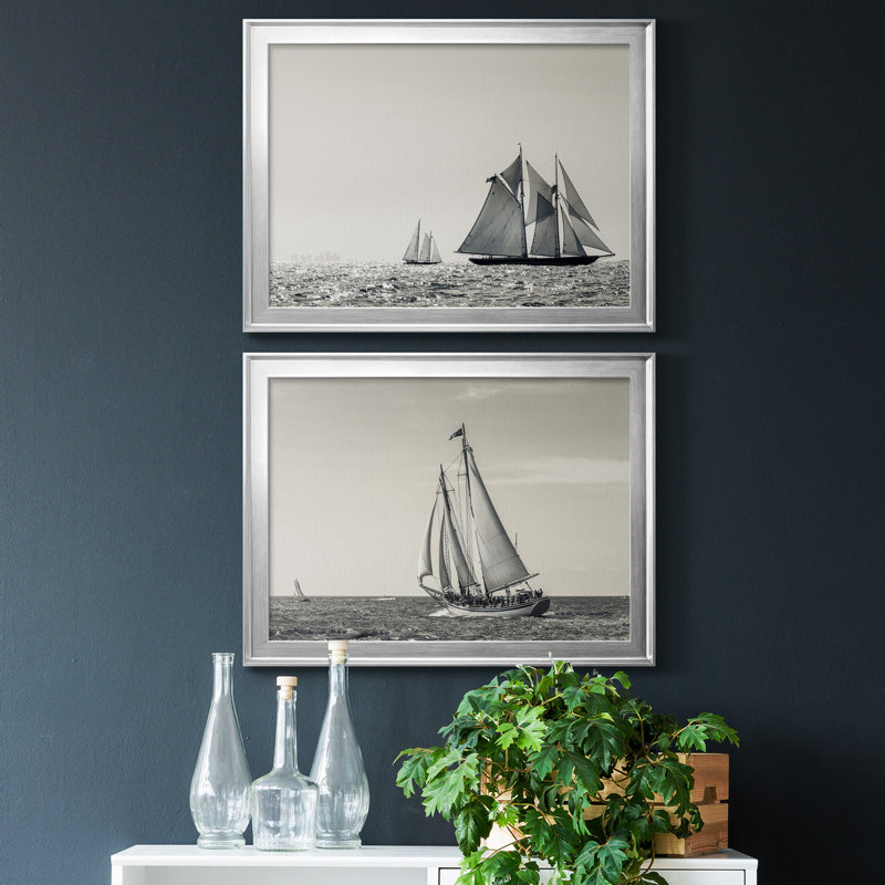 Heading Out - Ensemble de 2 reproductions de cadres photo, Argent, H 30,5 po x l 45 po x P 1 po