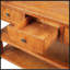 Console en bois de pin massif de 48 pouces avec 3 tiroirs et 2 tablettes, facile à assembler pour les entrées et les salons modernes-1074928056-1074928007