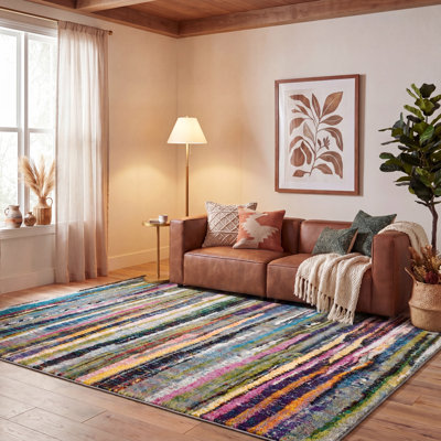 Tapis abstrait multicolore Gleno