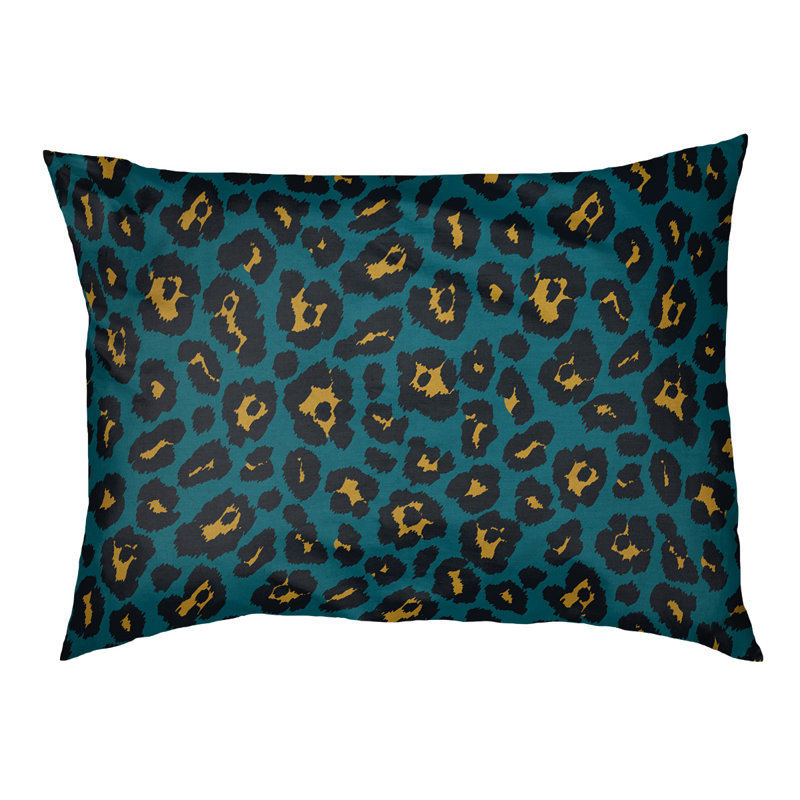 Coussin d'extérieur Indianapolis, Grand (l 30 po x P 40 po x H 5 po), Bleu sarcelle / or / noir