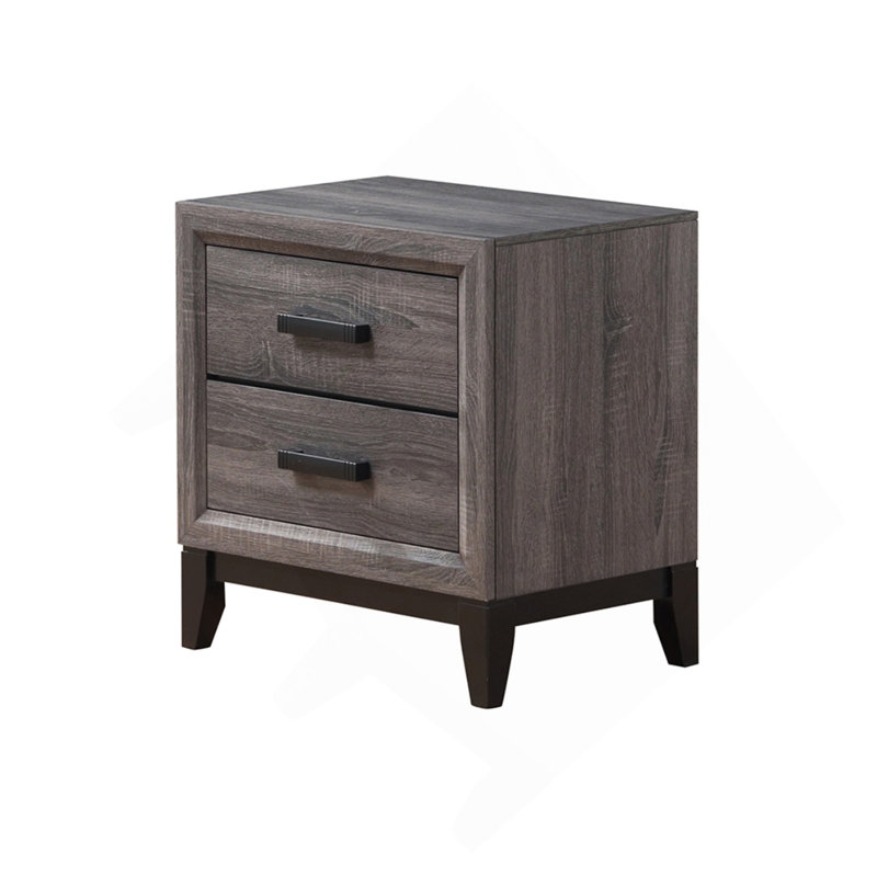 Grey Nightstand, Black/Gray