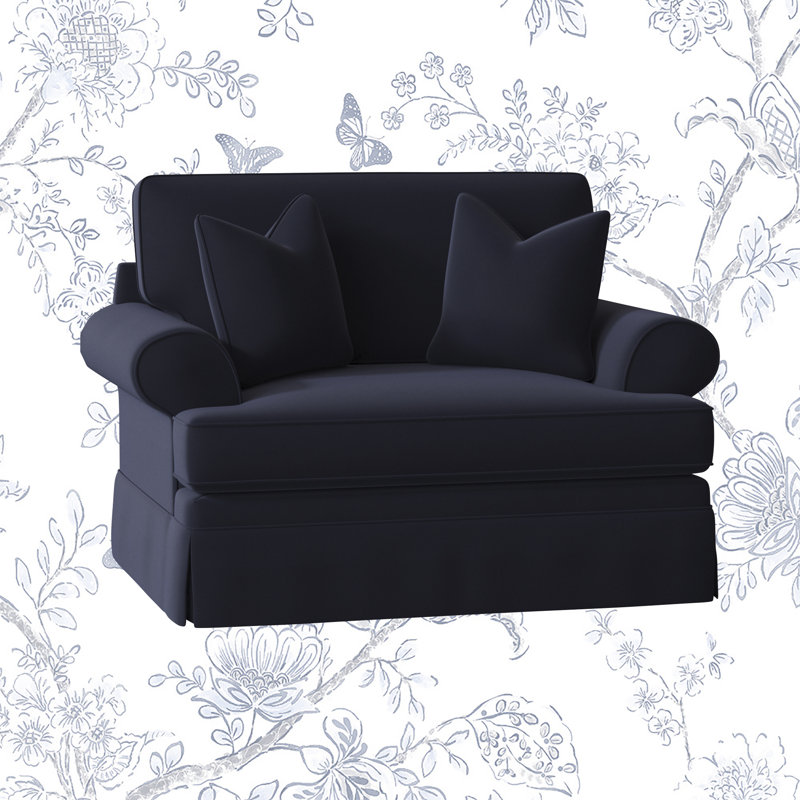 Brookner Upholstered Armchair, Canvas Navy Sunbrella® Canvas