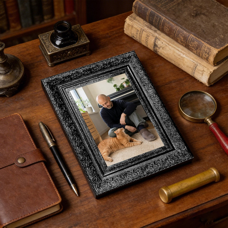 Cadre photo noir 1PC 5 po x 7 po avec profil décoratif