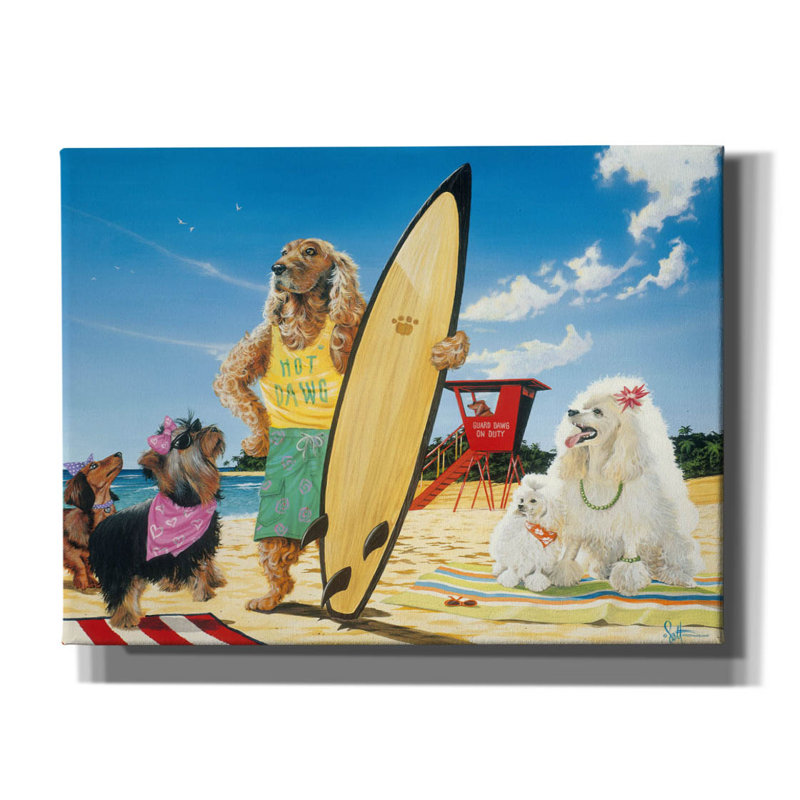 «Hot Dawg» par Scott Westmoreland, art mural sur toile, H 12 po x l 16 po x P 0,75 po