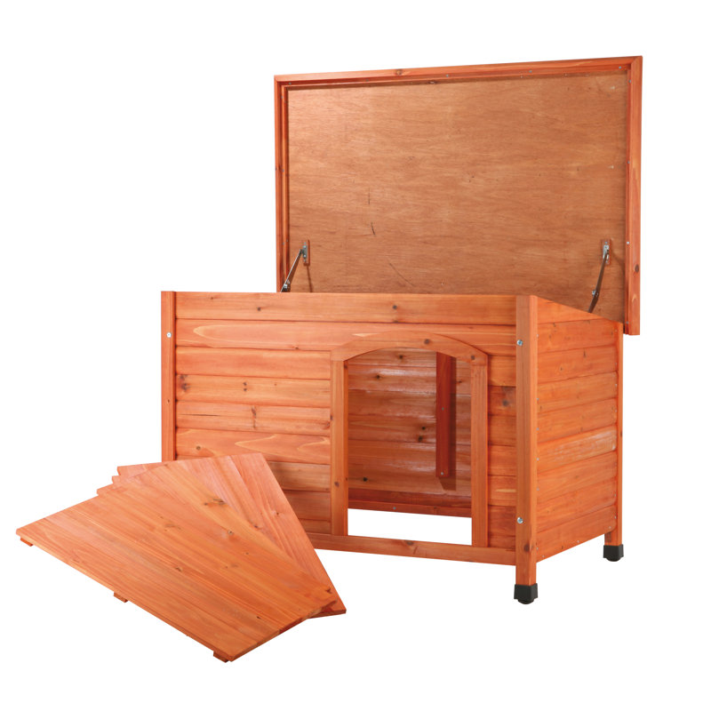 Large Weatherproof Pine Wood Elevated Dog House