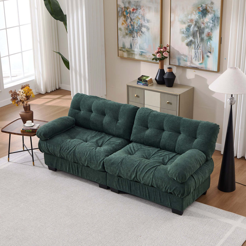 Canapé modulaire Cloud avec causeuse modulaire, siège profond avec accoudoirs et 4 coussins, canapé en flanelle avancée et confortable pour le salon et la chambre à coucher