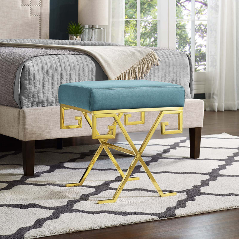 Banc Performance Velvet par Modway, Bleu mer