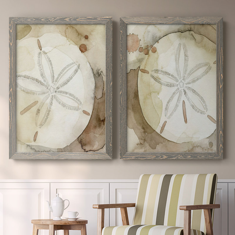 Dry Sand Dollar I-Premium, toile encadrée - prête à être accrochée