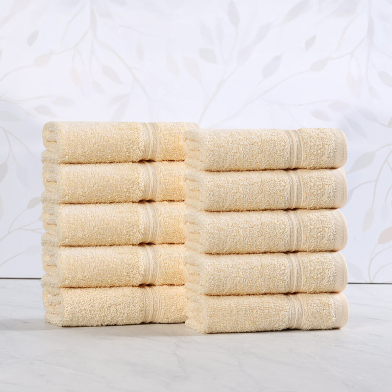 Oleg Heritage Egyptian Cotton Soft Absorbent Luxury Washcloth Towel, Canari